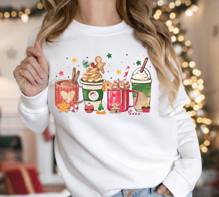 Christmas Coffee Sweatshirt | Ugly Sweater Christmas Sweater | Coffee Lover | Christmas Sweater|  Xmas Sweater | Mom Christmas Sweater