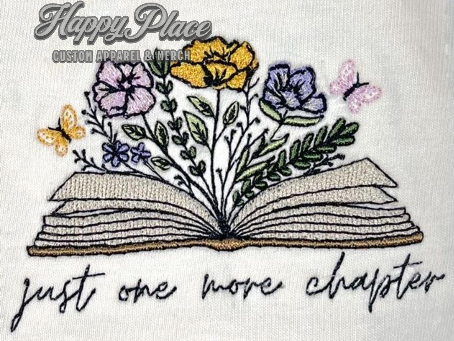 Bookish Embroidered One More Chapter Shirt