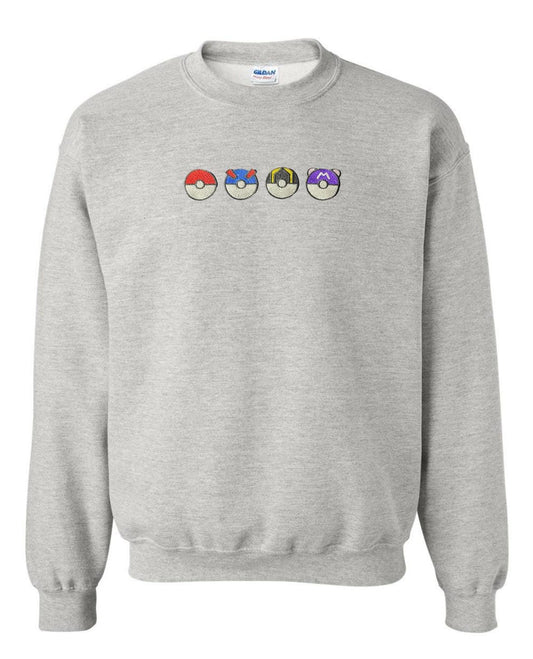 Anime Pokeball Embroidered Sweater